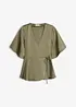Blusa in satin con scollatura profonda, bonprix