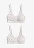 Reggiseno contenitivo senza ferretto con spalline imbottite (pacco da 2), bonprix