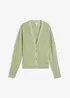 Cardigan traforato in misto lino, bonprix