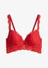 Reggiseno push-up in morbido pizzo, bonprix
