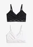 Reggiseno bustier con pizzo morbido (pacco da 2), bonprix