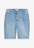 Bermuda in jeans con ricami e cinta comoda, vita media, bonprix