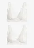 Bralette senza ferretto in pizzo raffinato (pacco da 2), bonprix