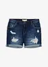 Shorts di jeans effetto sdrucito, vita media, bonprix