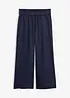 Pantaloni culotte cropped in misto lino leggero, bonprix