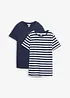 T-shirt con scollo rotondo in cotone (pacco da 2), bonprix