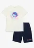 T-shirt e pantaloni corti in felpa di puro cotone biologico (set 2 pezzi), bonprix