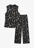 Top in jersey e pantaloni in crêpe operato (set 2 pezzi), bonprix