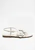 Sandali con fascette e fiori, bonprix