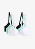 Reggiseno con coppe preformate e poliammide riciclata (pacco da 3), bonprix