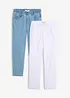 Jeans straight con cinta comoda, vita media (pacco da 2), bonprix