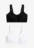 Reggiseno contenitivo senza ferretto con spalline imbottite (pacco da 2), bonprix