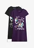 Camicia da notte corta in puro cotone (pacco da 2), bonprix