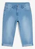 Jeans capri regolabili in vita, vita media, bonprix