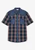 Camicia a maniche corte con inserto in denim di puro cotone biologico, bonprix
