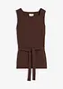 Top in piquet con cintura da annodare, bonprix