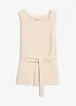 Top in piquet con cintura da annodare, bonprix