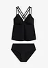 Tankini ad asciugatura rapida con spalline incrociate (set 2 pezzi), bonprix