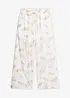 Pantaloni a palazzo in puro cotone con ricamo, bonprix