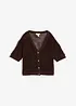 Cardigan traforato in misto lino, bonprix