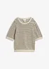 Maglione traforato con lino, bonprix