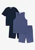 Canotta, t-shirt, 2 paia di pantaloni corti in puro cotone (set 4 pezzi), bonprix
