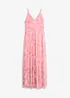 Abito lungo in tulle delicato con drappeggio, bonprix