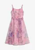 Abito midi in tulle delicato con cintura da annodare, bonprix
