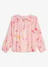 Blusa in chiffon con laccetti da annodare, bonprix