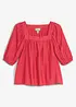 Blusa in crinkle operato, bonprix