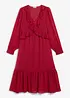 Abito in chiffon con pizzo e volant, bonprix