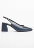 Décolleté slingback in pelle, bonprix