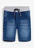Bermuda in jeans felpato con elastico in vita, regular fit, bonprix