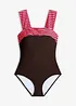 Costume intero con effetto modellante medio e spalline larghe, bonprix