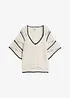 Maglione traforato in misto lino, bonprix
