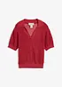 Polo in maglia traforata di misto lino, bonprix