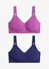 Reggiseno t-shirt senza ferretto con cotone (pacco da 2), bonprix