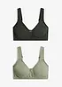 Reggiseno t-shirt minimizer senza ferretto con cotone biologico (pacco da 2), bonprix