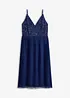 Abito midi con gonna plissettata e ricamo con paillettes, bonprix