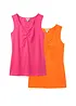 Top in misto cotone biologico elasticizzato (pacco da 2), bonprix