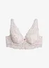 Reggiseno con coppe preformate e pizzo a fantasia floreale, bonprix