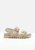 Sandali effetto bouclé con plateau, bonprix