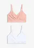 Reggiseno bustier con pizzo morbido (pacco da 2), bonprix
