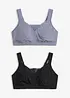 Reggiseno t-shirt senza ferretto con cotone (pacco da 2), bonprix