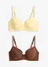Reggiseno push-up con ferretto e cotone biologico (pacco da 2), bonprix