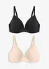 Reggiseno senza ferretto con coppe preformate e cotone (pacco da 2), bonprix