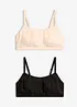 Bralette senza ferretto con cotone (pacco da 2), bonprix