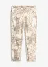 Pantaloni cropped elasticizzati a fantasia, bonprix