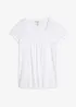 Maglia in cotone con pizzo a maniche corte, bonprix