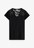 Maglia serafino in misto viscosa, bonprix